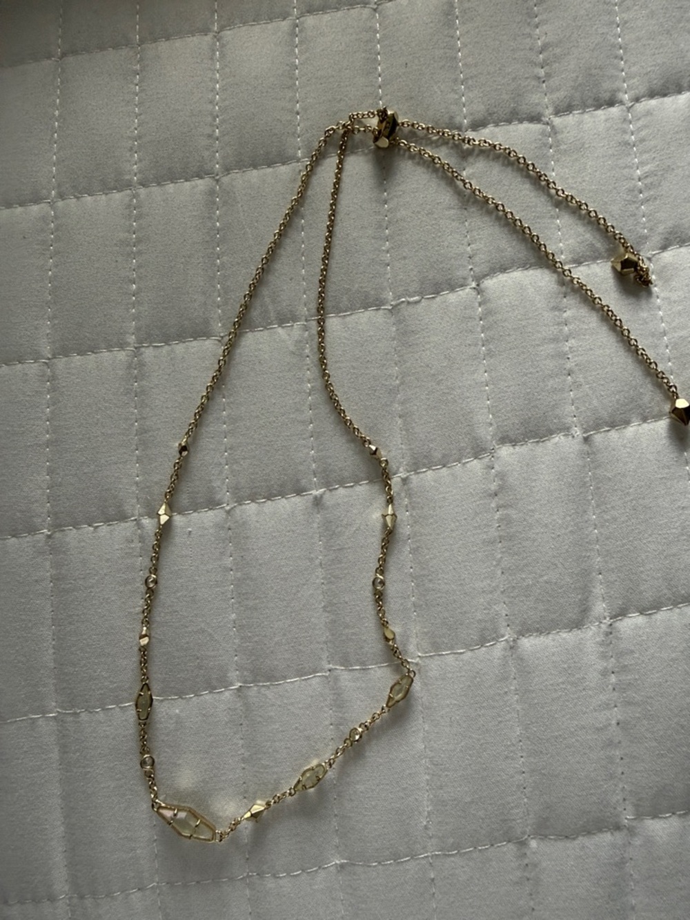 Kendra Scott Debra Gold Station Necklace with Aurora Borealis Crystal Stones